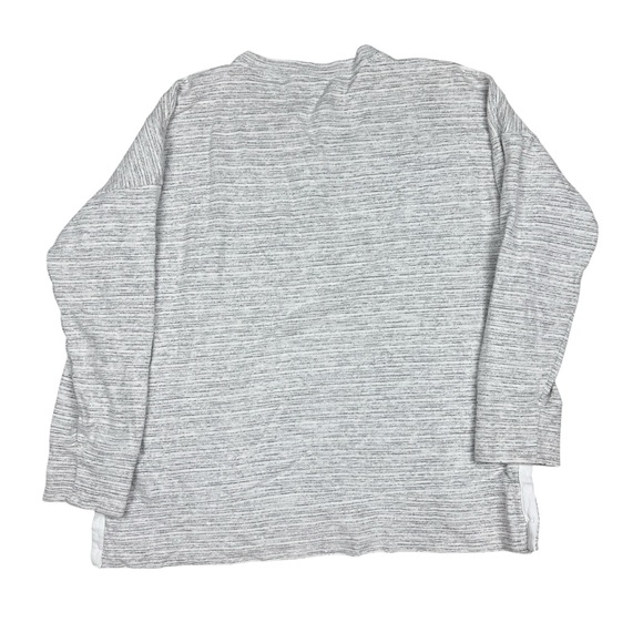 Aerie Ribbed Sweater Women’s Large Pullover White Black Gray‎ Oversize Split Hem - Picture 5 of 10